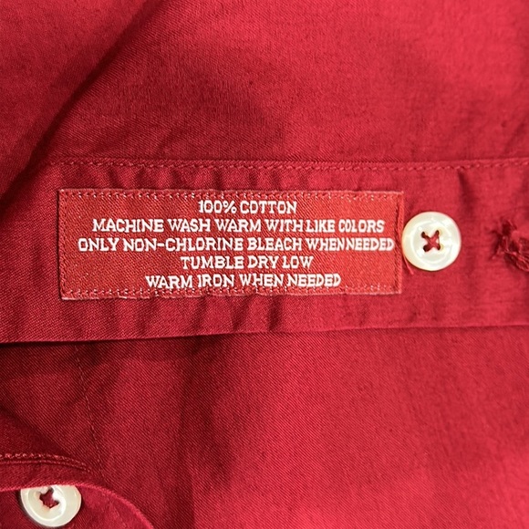 Rochester Mens Cotton Short Sleeve Red Button Up Collared Shirt - 3XB - Picture 7 of 7
